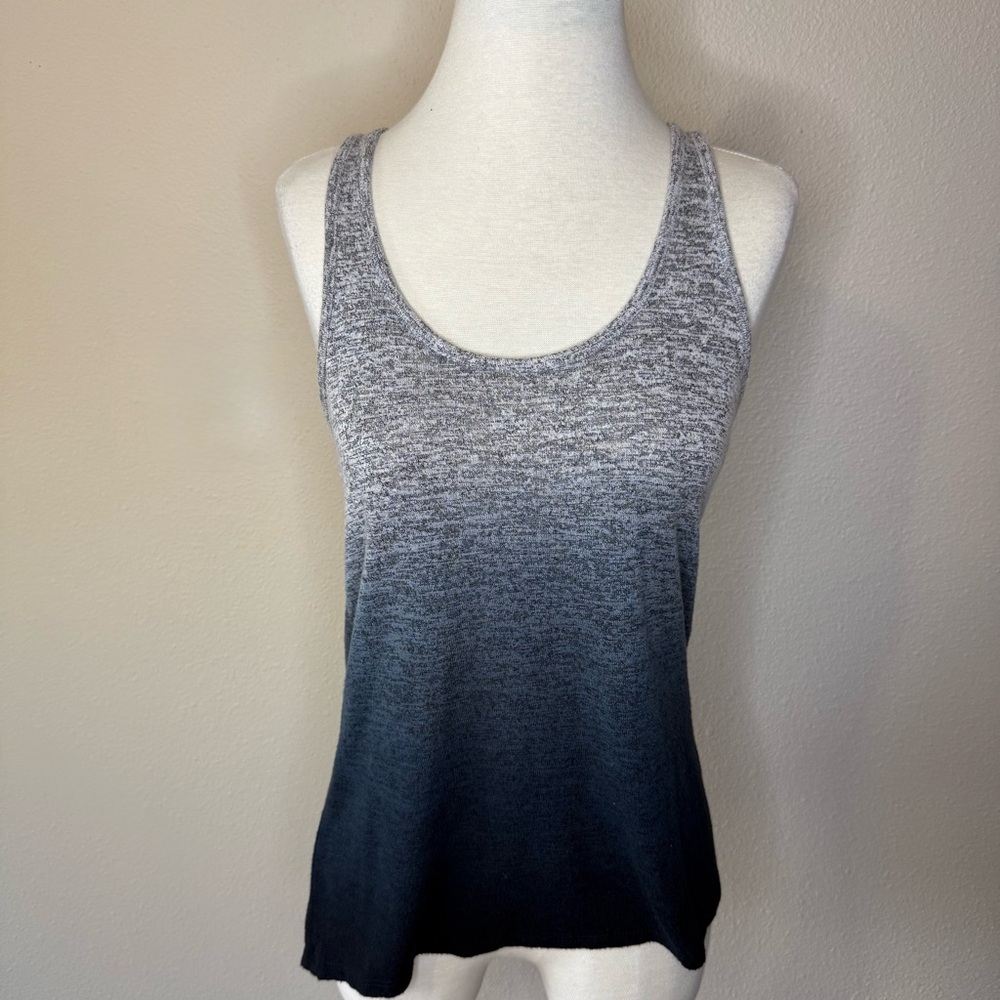Gray to Blue Ombre Racer Back Tank Top